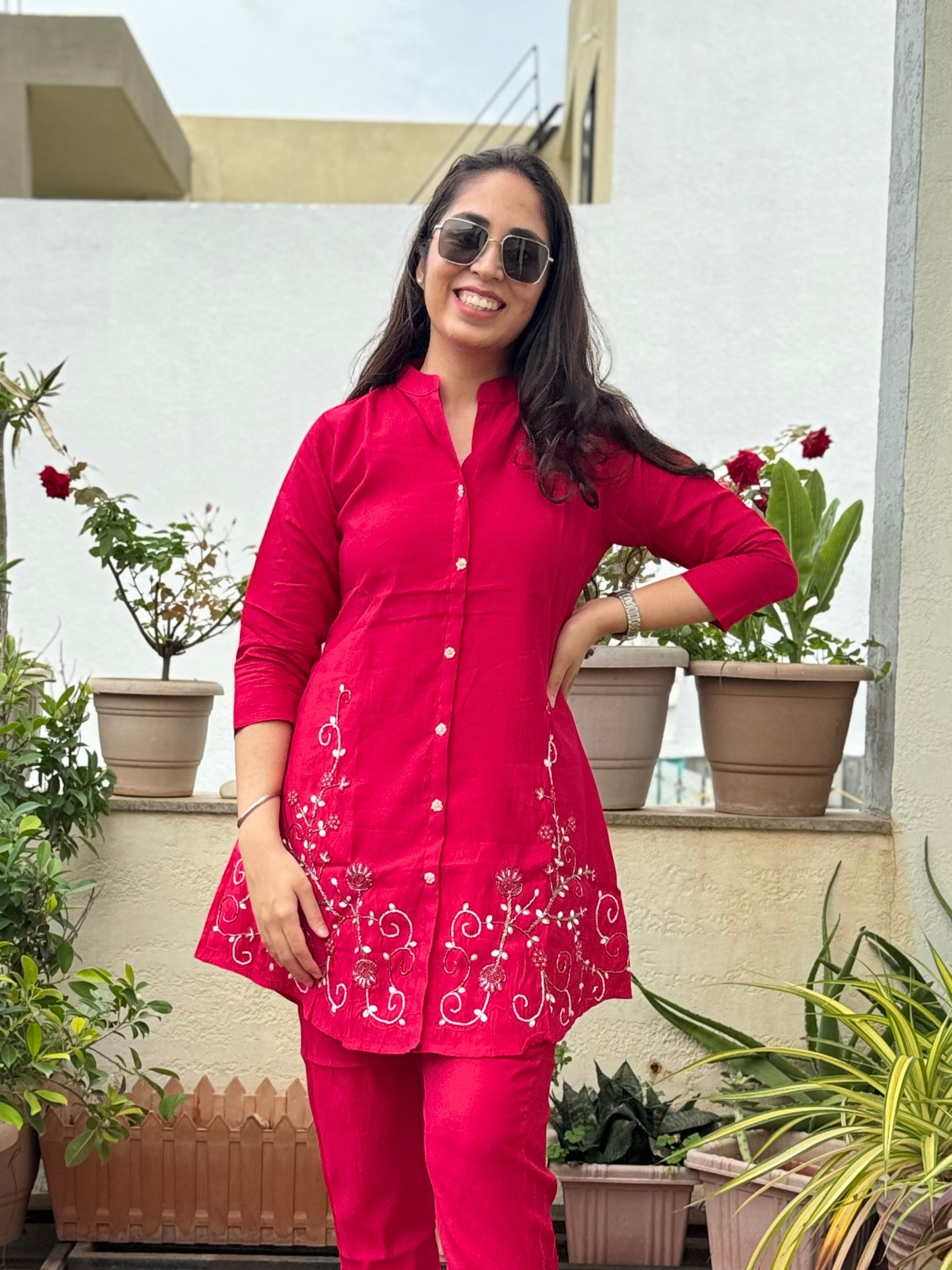 Kumud – Rani Pink Embellished Co-ord Set