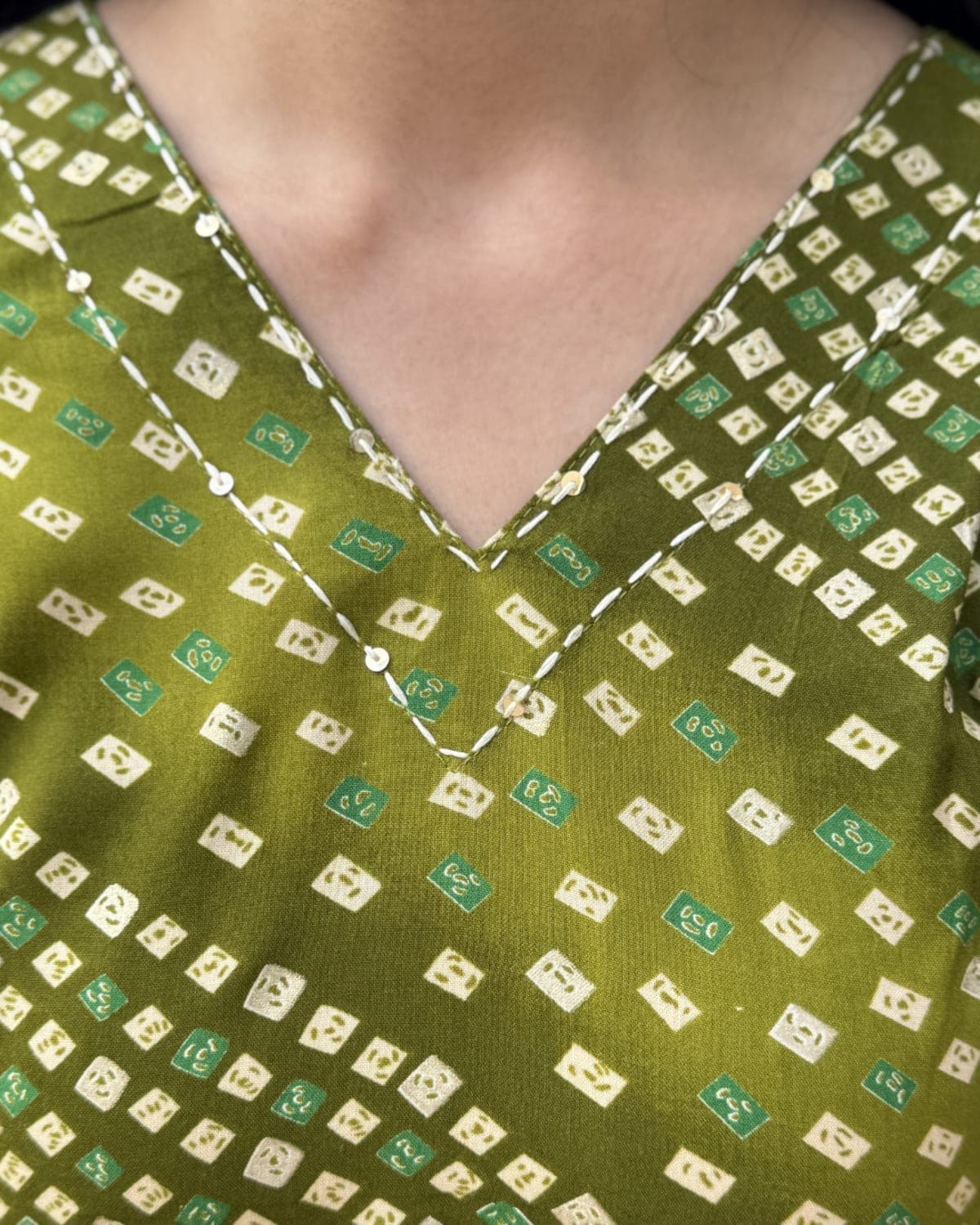 Saanvi - Green Bandhani Co-ord Set — view 3