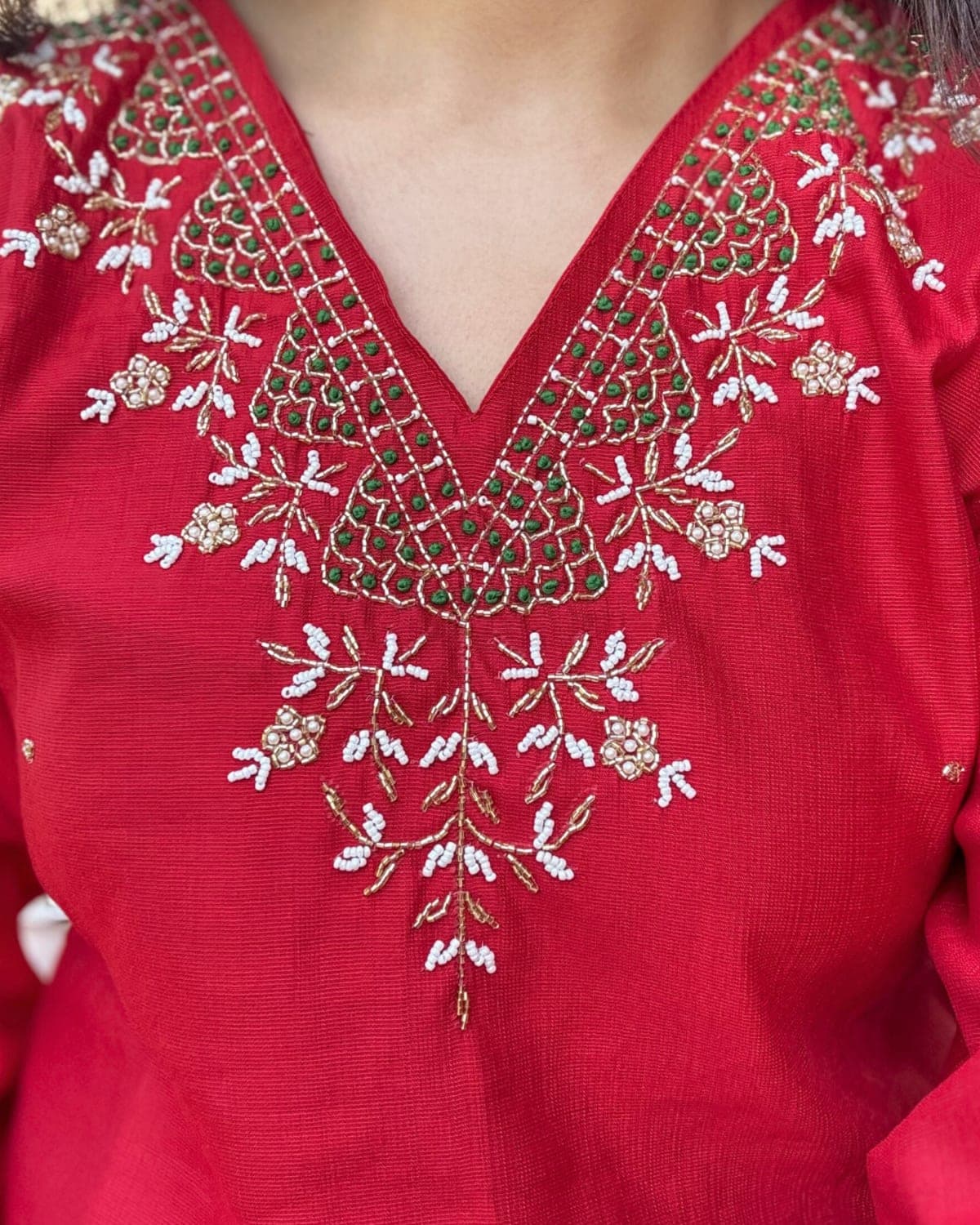 Kanira - Red Handwork 3-piece Suit — view 2