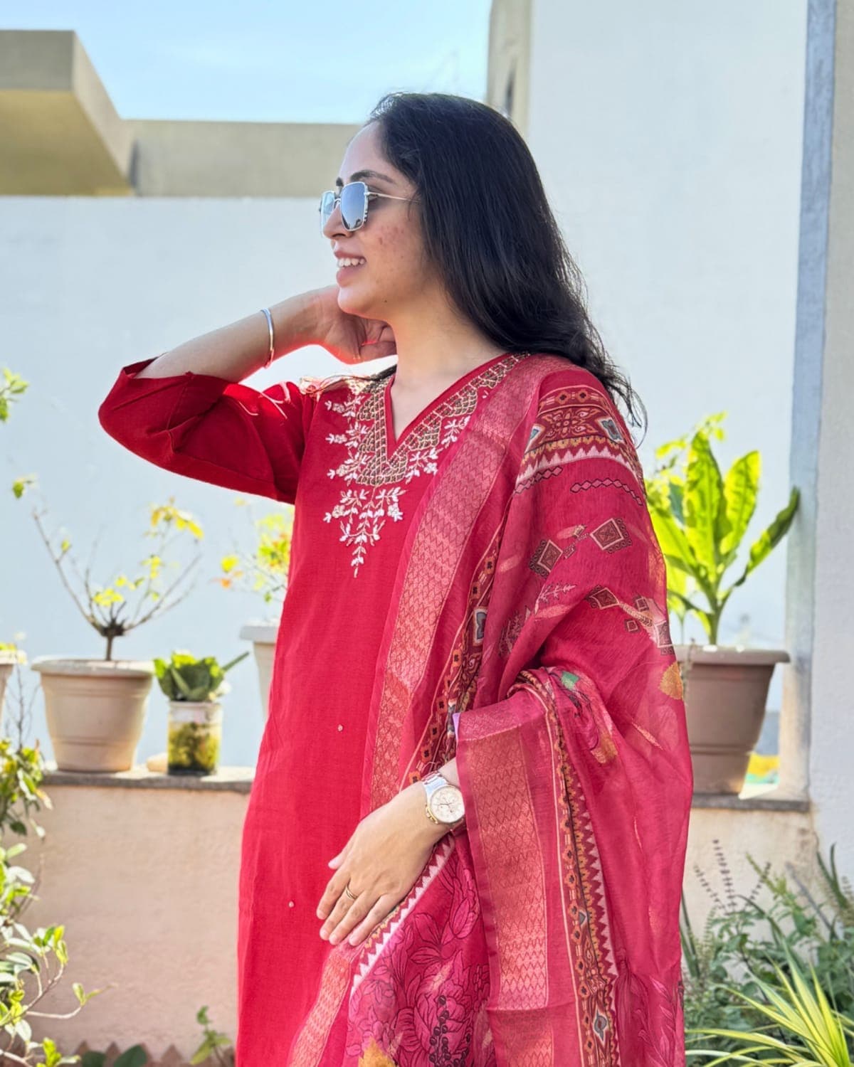 Kanira - Red Handwork 3-piece Suit — view 4