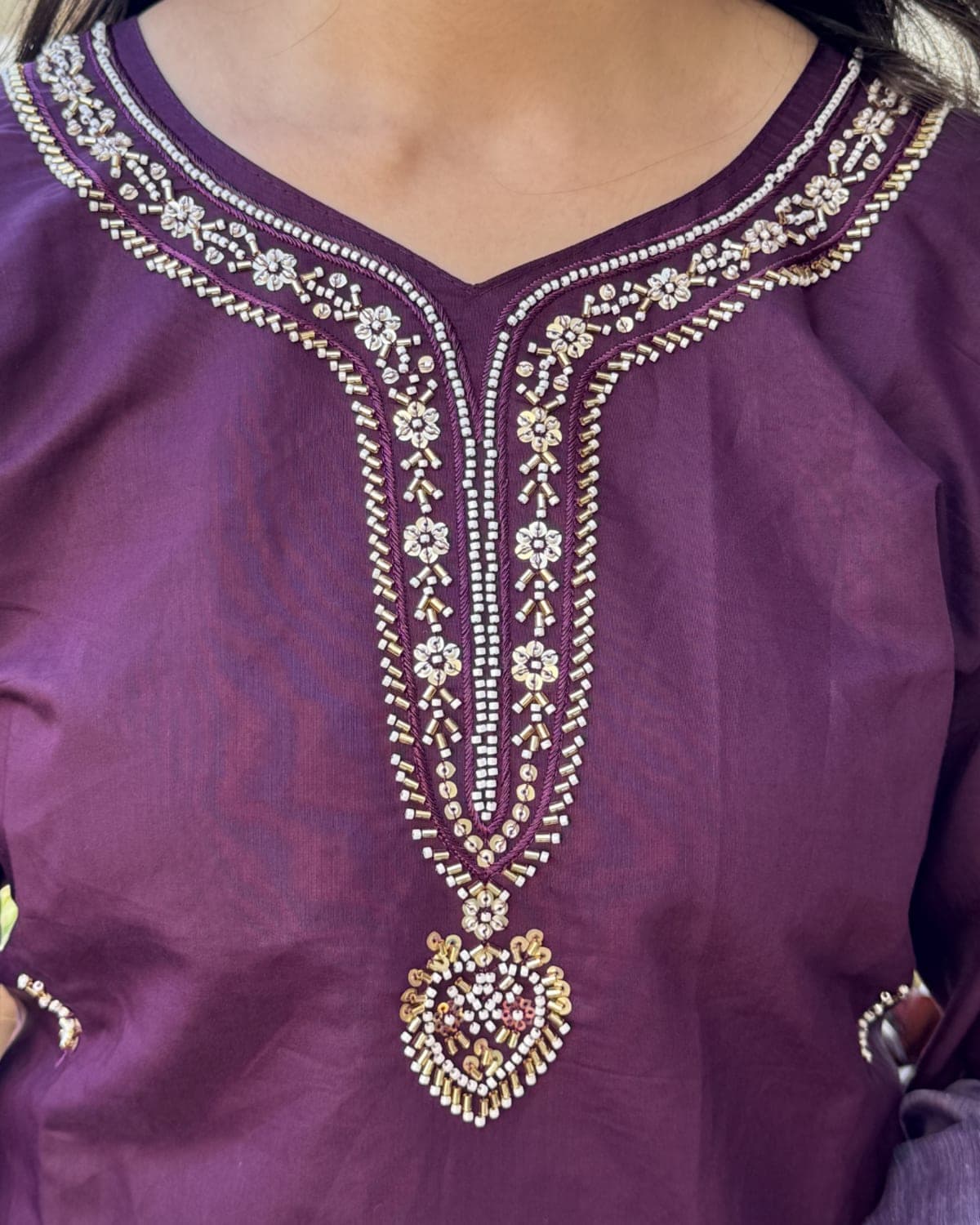 Yamika - Purple Handwork 3-piece Suit — view 2