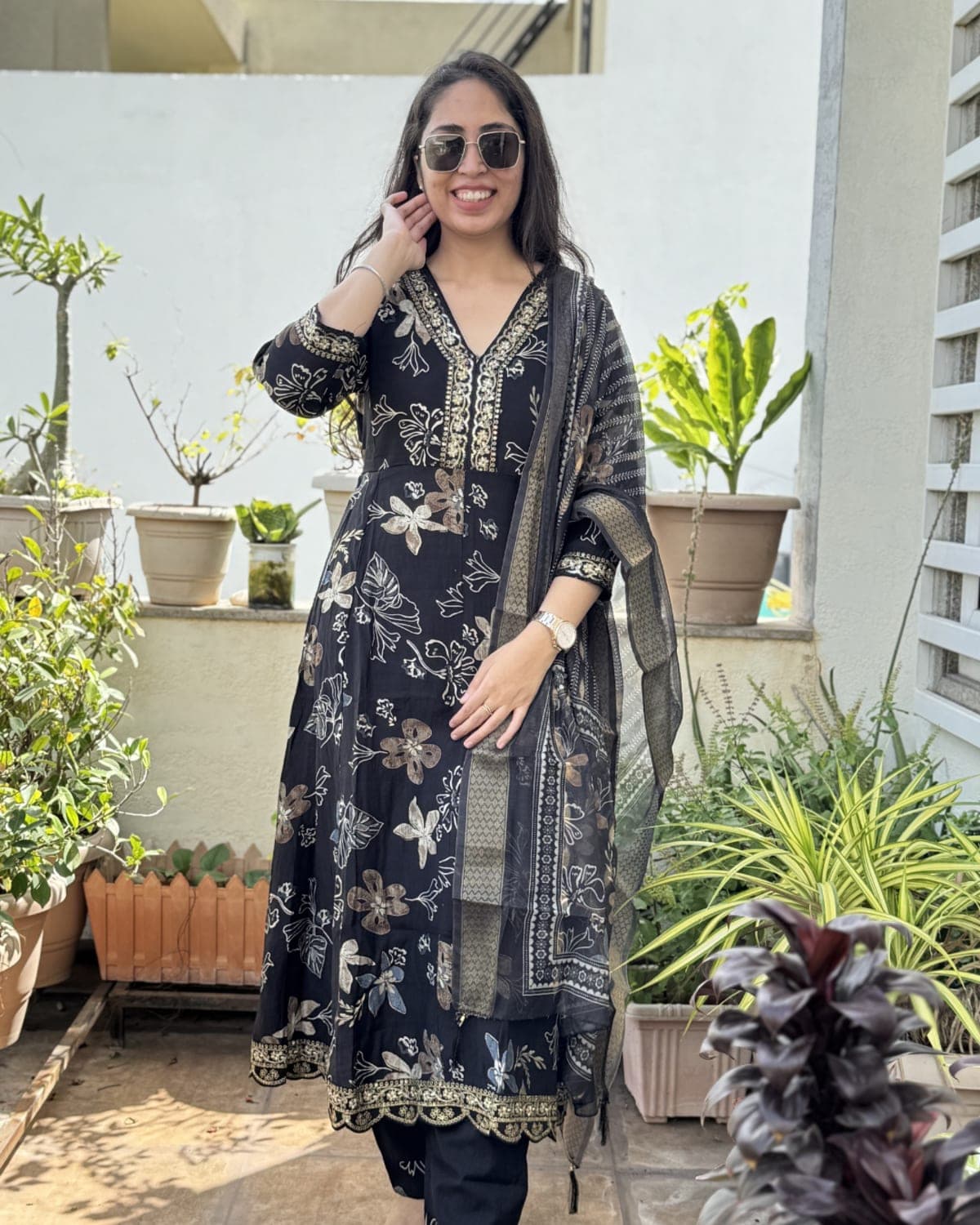 Tanirika - Printed Gher 3-piece Suit