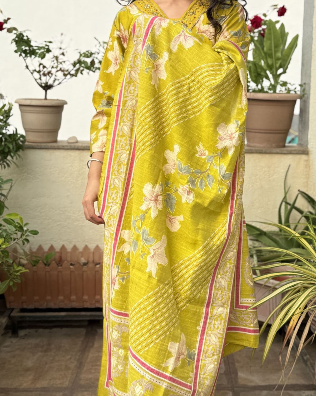 Keya - Lime Yellow Suit Set — view 3