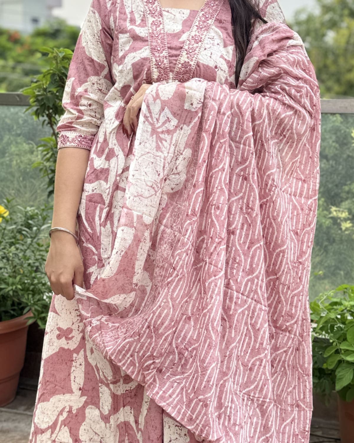 Ruhi - Printed Cotton Gher Suit — view 3