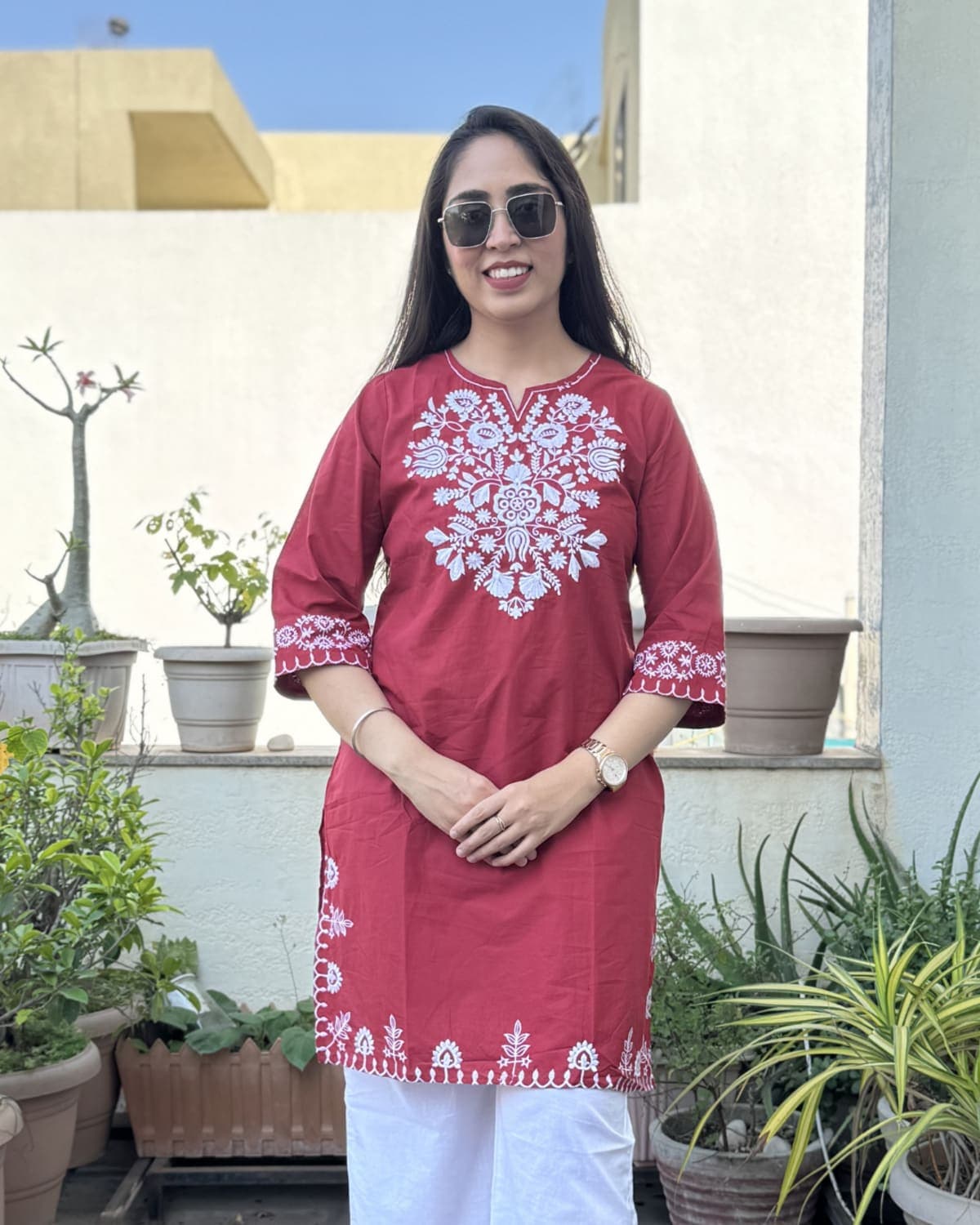 Aarya - Embroidered Cotton Co-ord Set — view 2