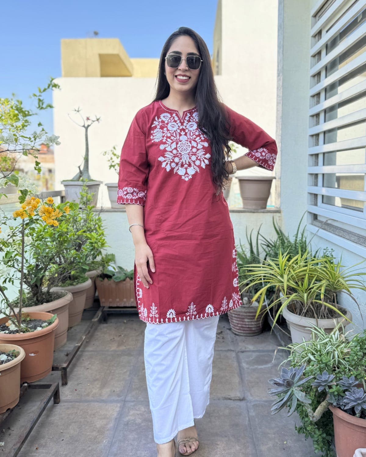 Aarya - Embroidered Cotton Co-ord Set — view 5