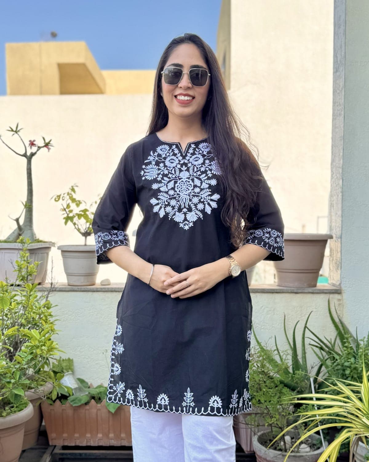 Ayra - Embroidered Cotton Co-ord Set — view 2
