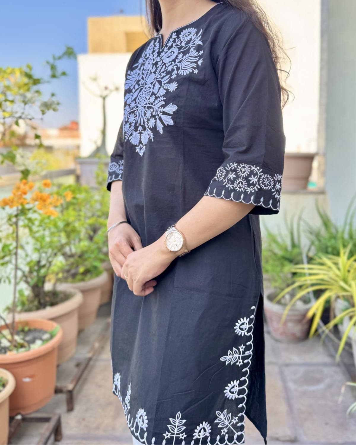 Ayra - Embroidered Cotton Co-ord Set — view 4