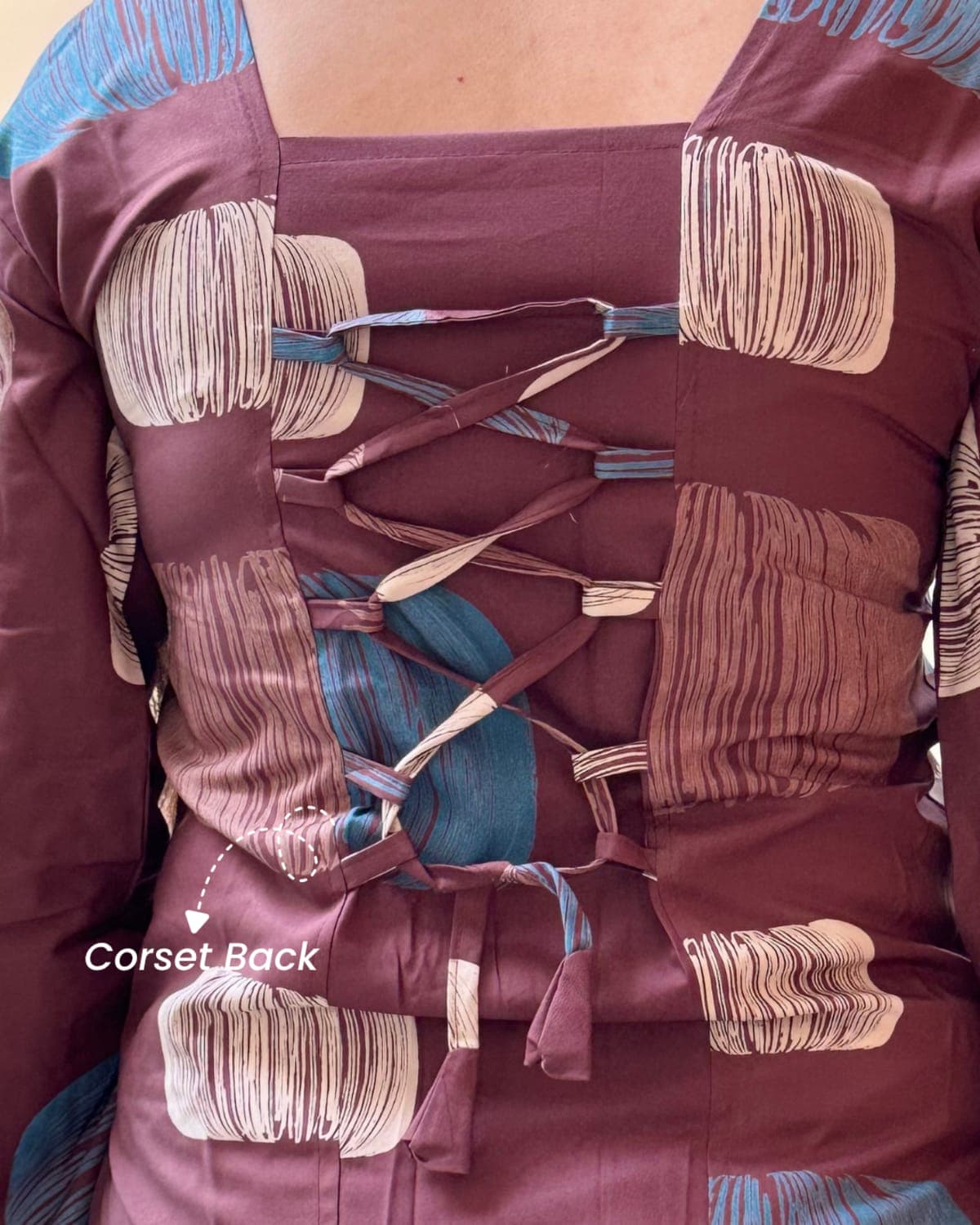 Rhea - Short Kurti with Corset Back — view 3