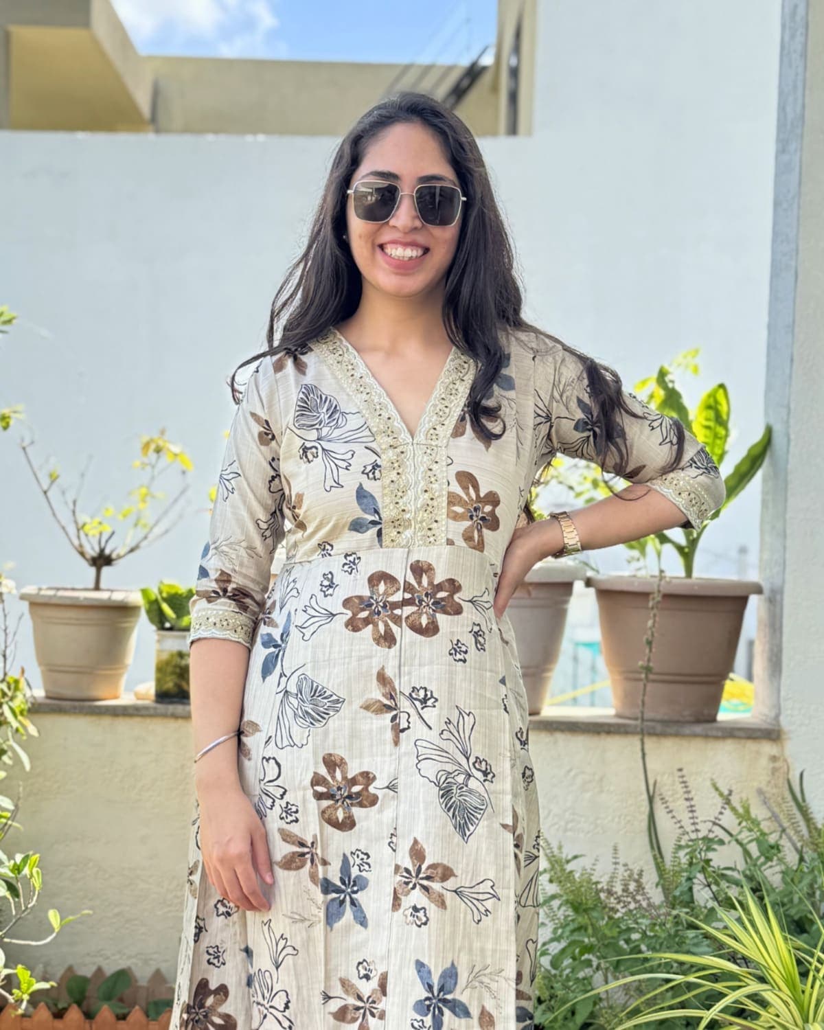 Tanirika - Printed Gher 3-piece Suit — view 5
