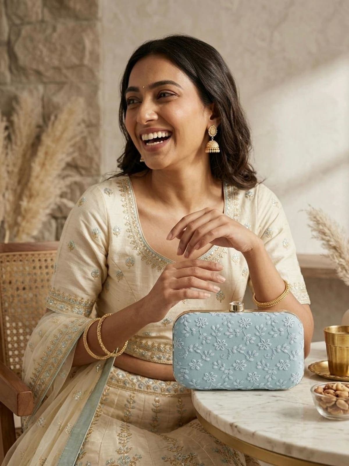 Embroidered Box Clutch — view 2