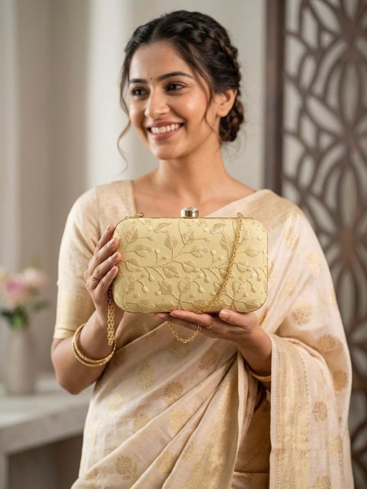 Embroidered Box Clutch — view 2