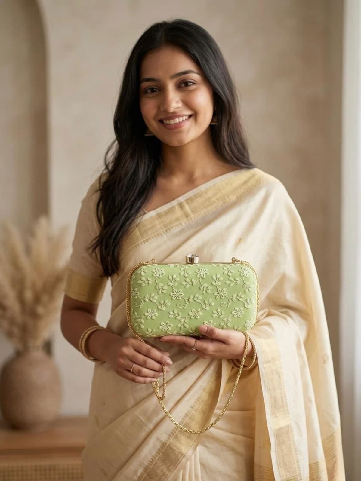 Embroidered Box Clutch — view 2