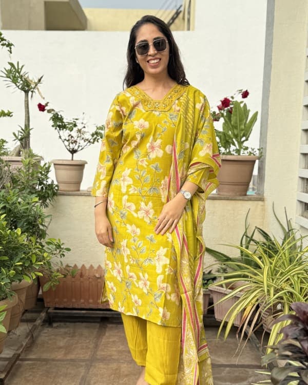 Keya - Lime Yellow Suit Set
