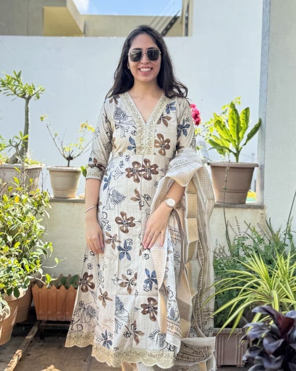 Tanirika - Printed Gher 3-piece Suit