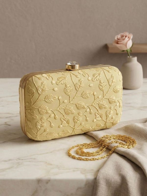 Embroidered Box Clutch