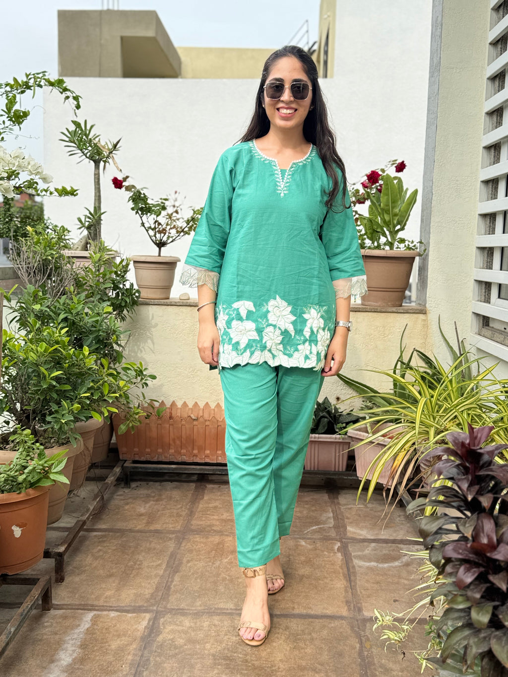 Vanya – Pastel Green Cutwork Co-ord Set