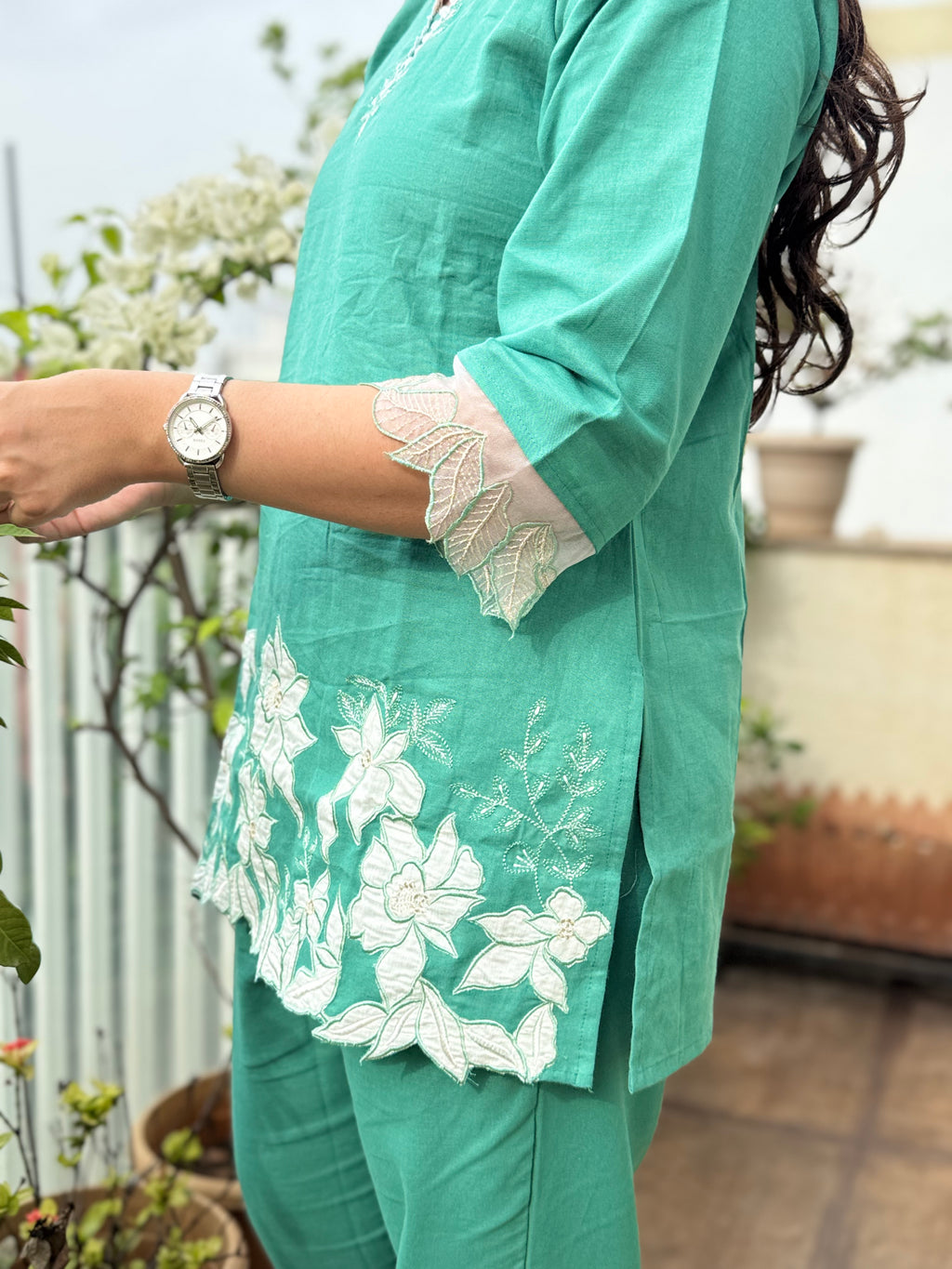 Vanya – Pastel Green Cutwork Co-ord Set