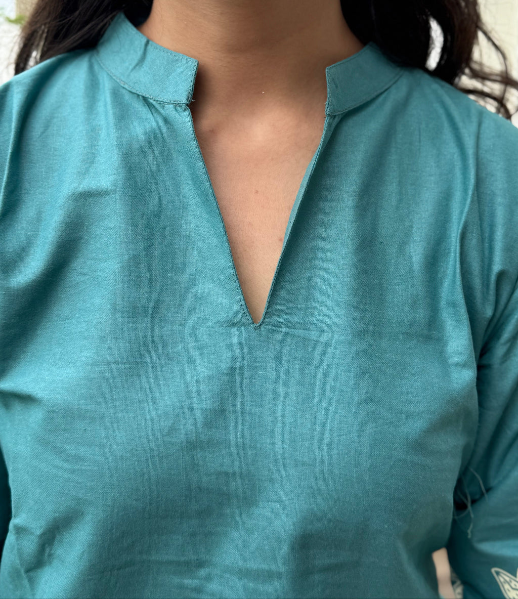 Indiraa - Blue & White Printed Co-ord Set