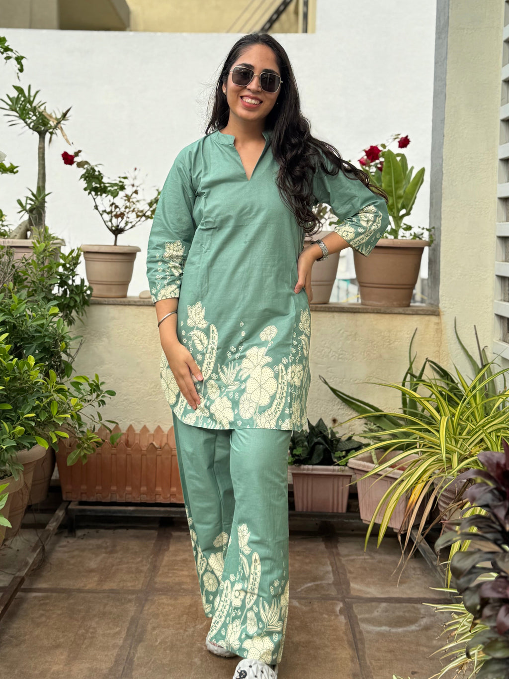 Pravaah – Pastel Green Floral Co-ord Set