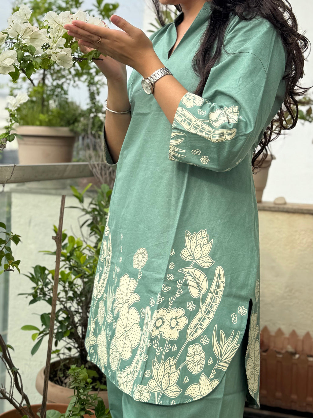 Pravaah – Pastel Green Floral Co-ord Set