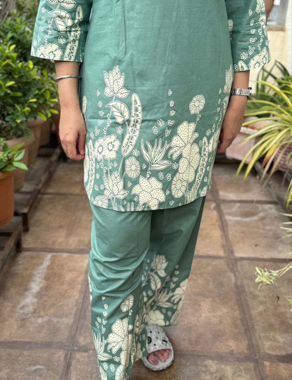 Pravaah – Pastel Green Floral Co-ord Set