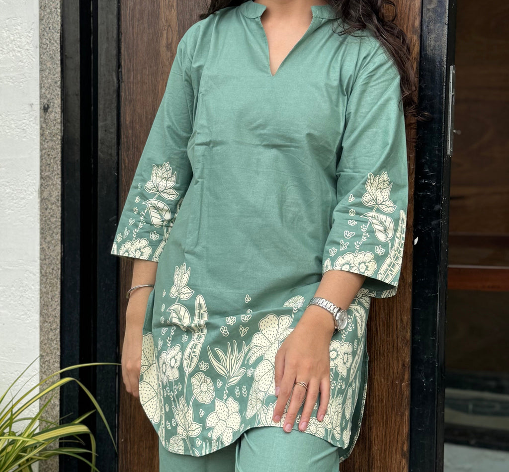 Pravaah – Pastel Green Floral Co-ord Set