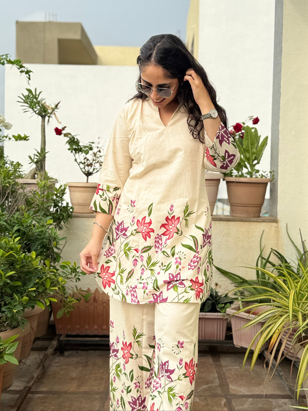 Phoolra — Cream Multicolor Printed Co-ord Set