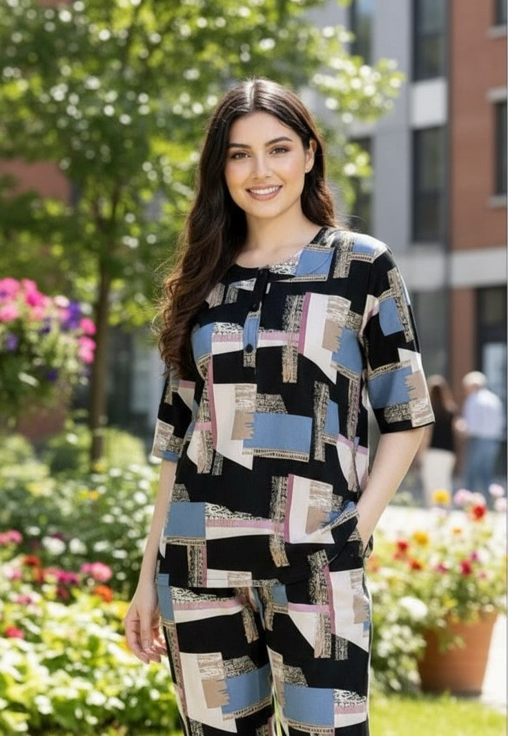 Tanvika – Multicolor Geometric Co-ord Set