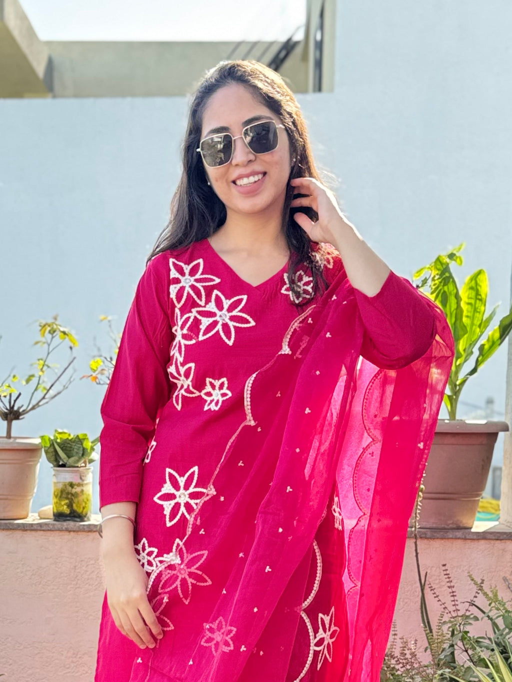 Prisha – Rani Pink Threadwork 3pcs Suit