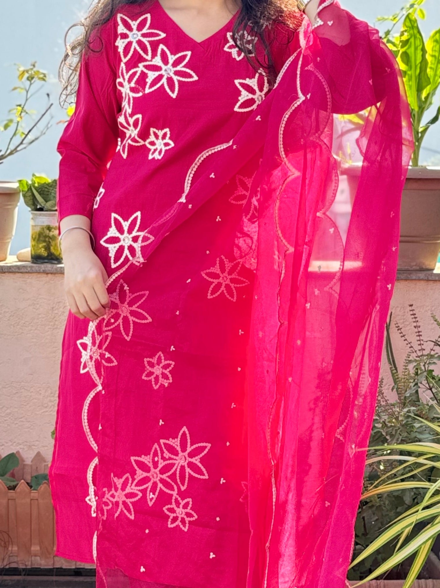 Prisha – Rani Pink Threadwork 3pcs Suit
