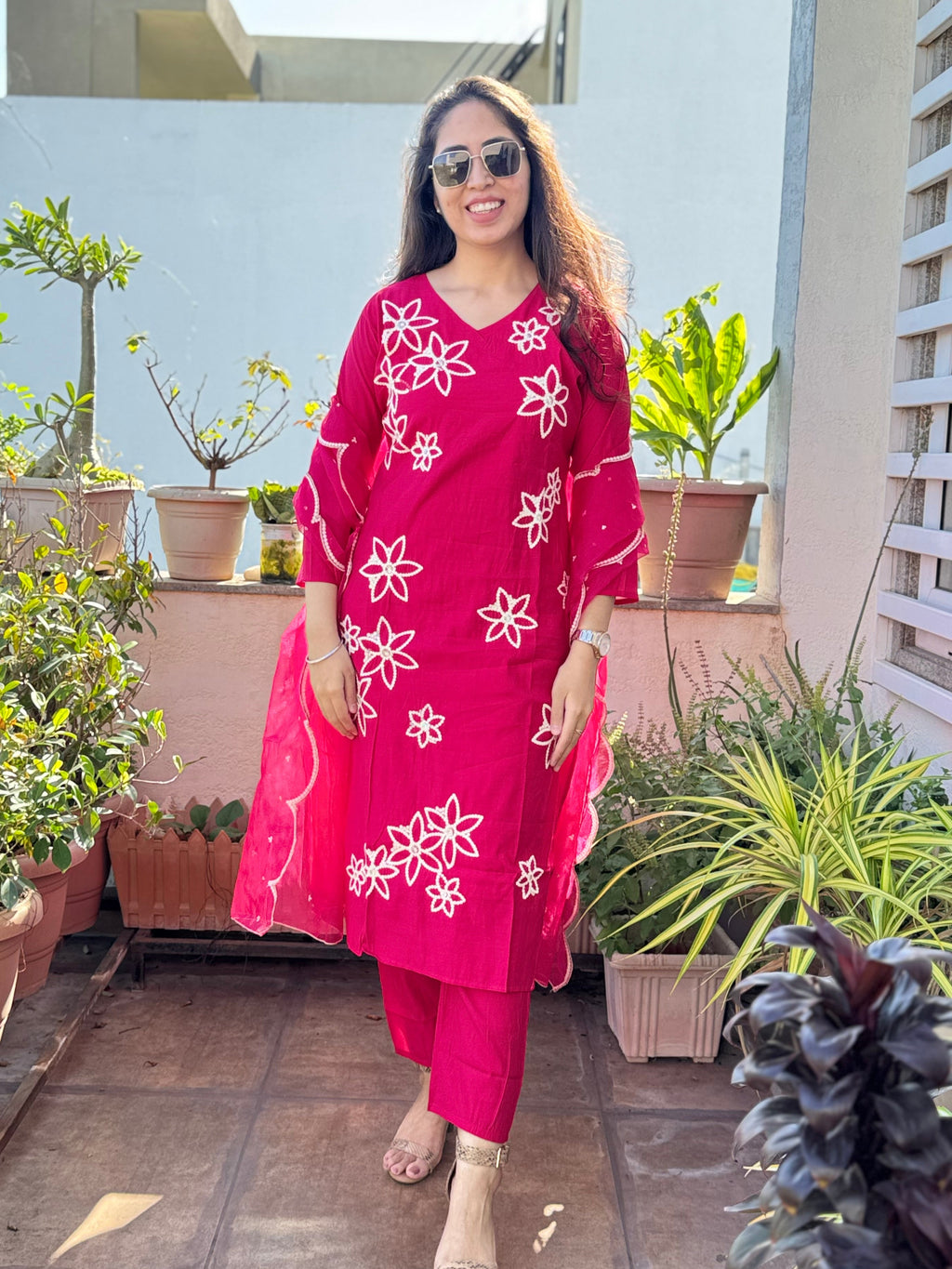 Prisha – Rani Pink Threadwork 3pcs Suit
