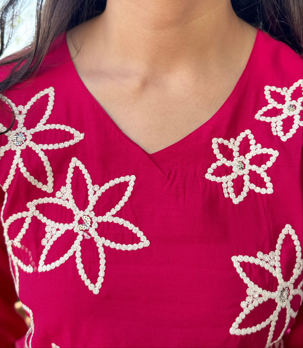 Prisha – Rani Pink Threadwork 3pcs Suit