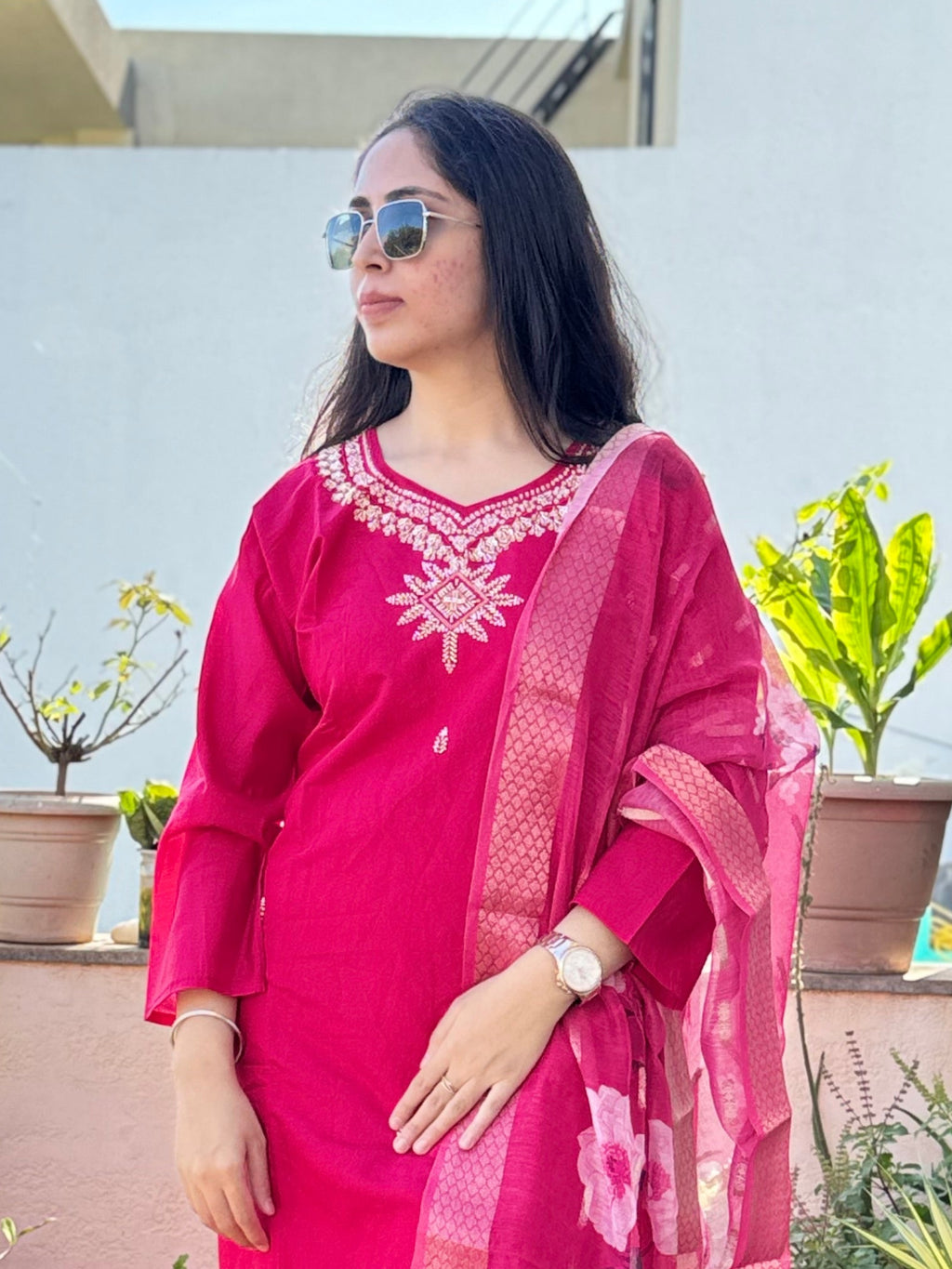 Kumud – Rani Pink Handwork 3-piece Suit