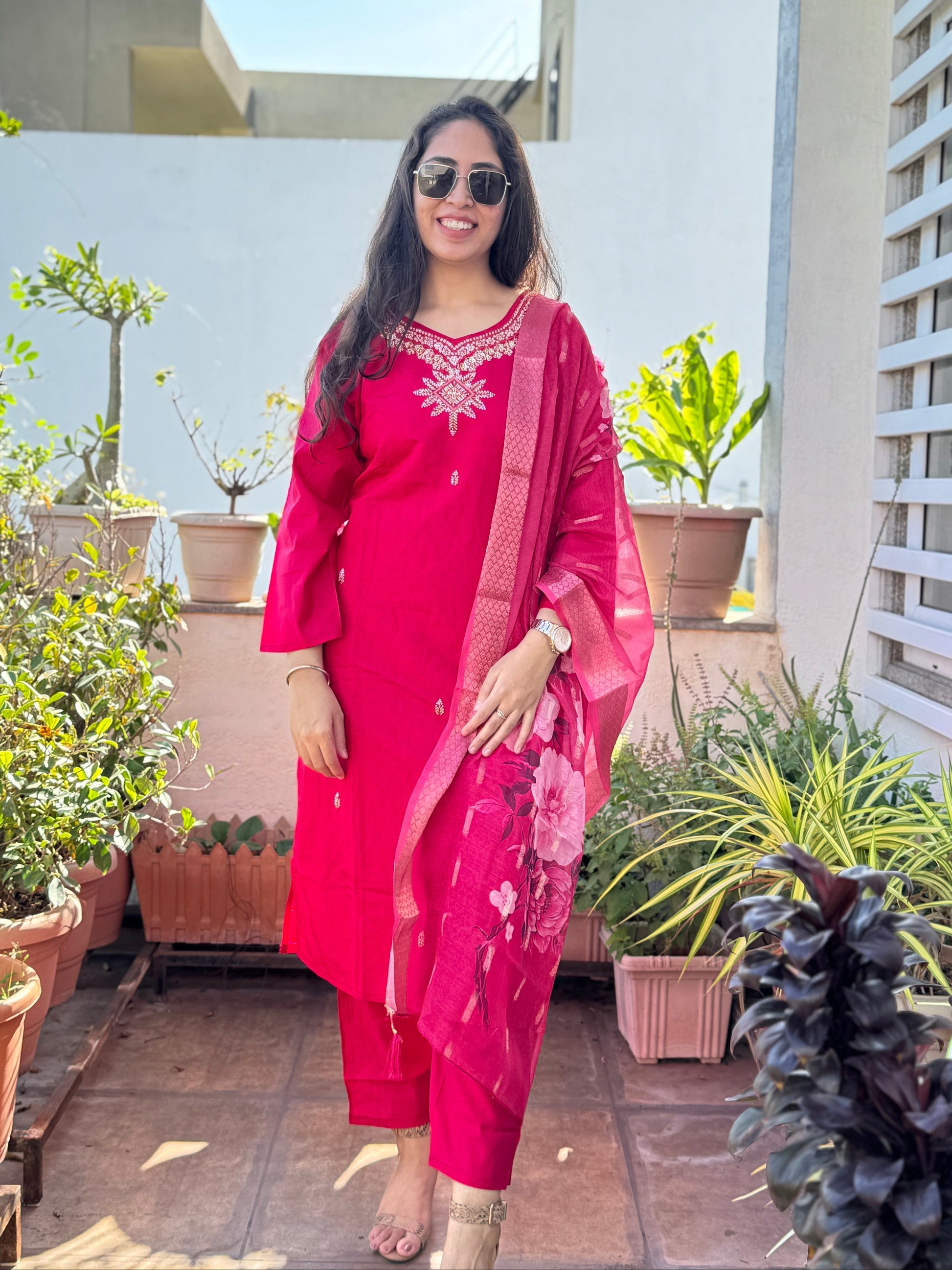 Kumud – Rani Pink Handwork 3-piece Suit