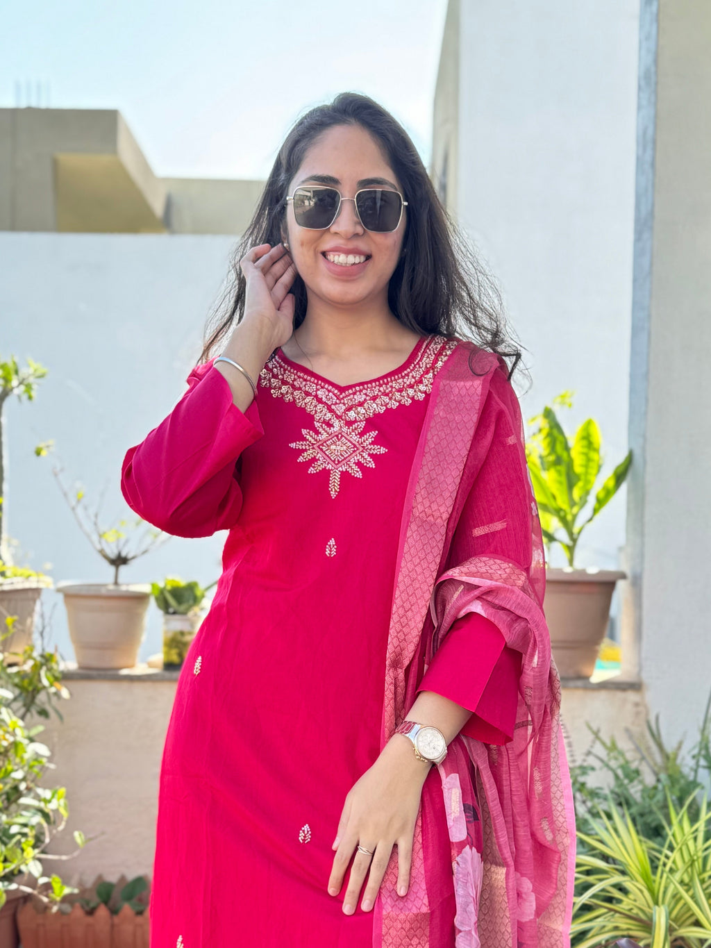 Kumud – Rani Pink Handwork 3-piece Suit