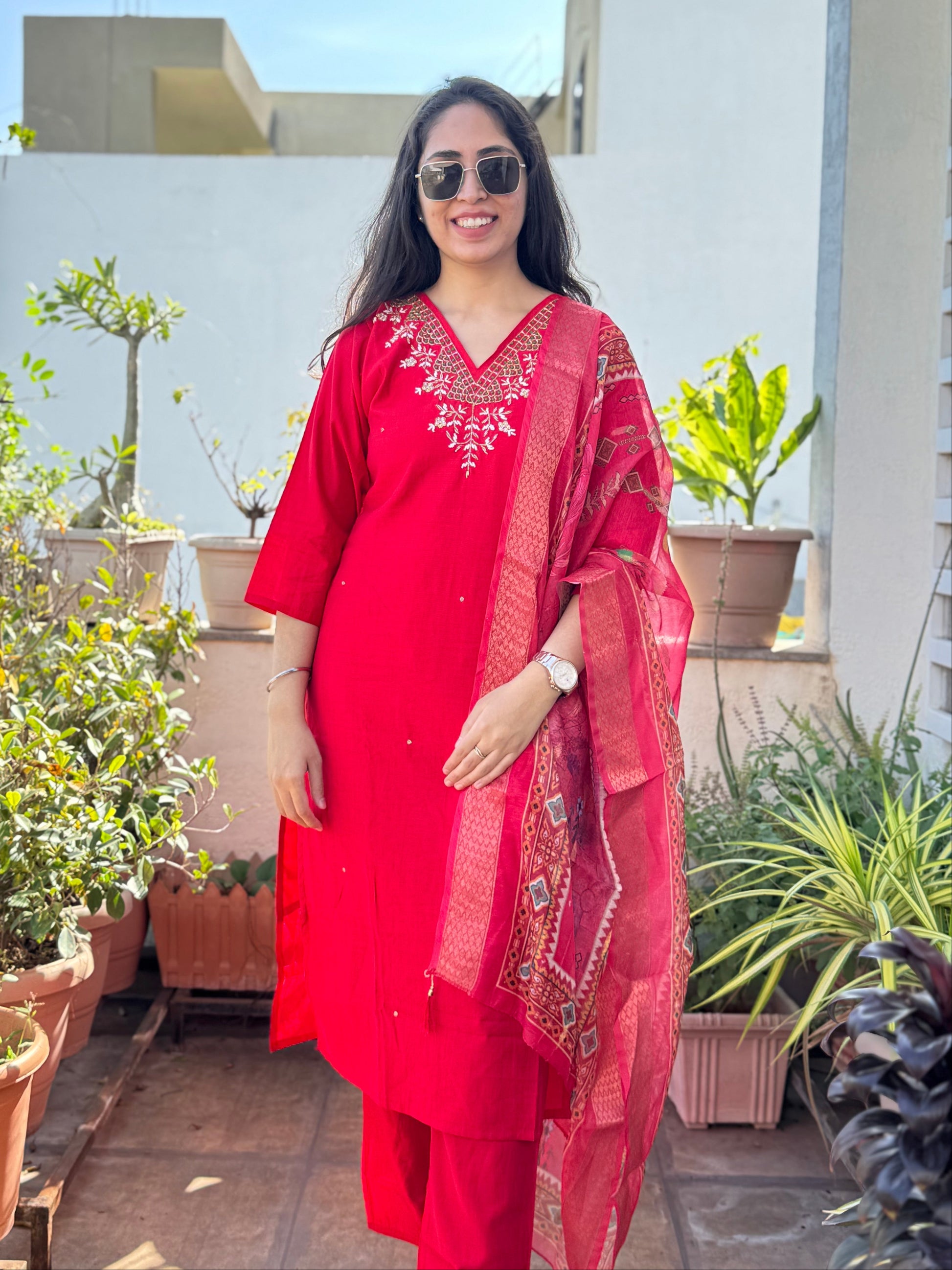Kanira – Red Handwork 3-piece Suit