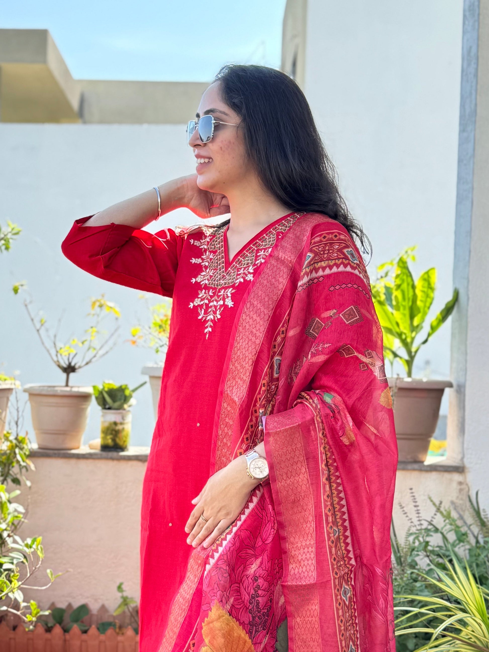 Kanira – Red Handwork 3-piece Suit