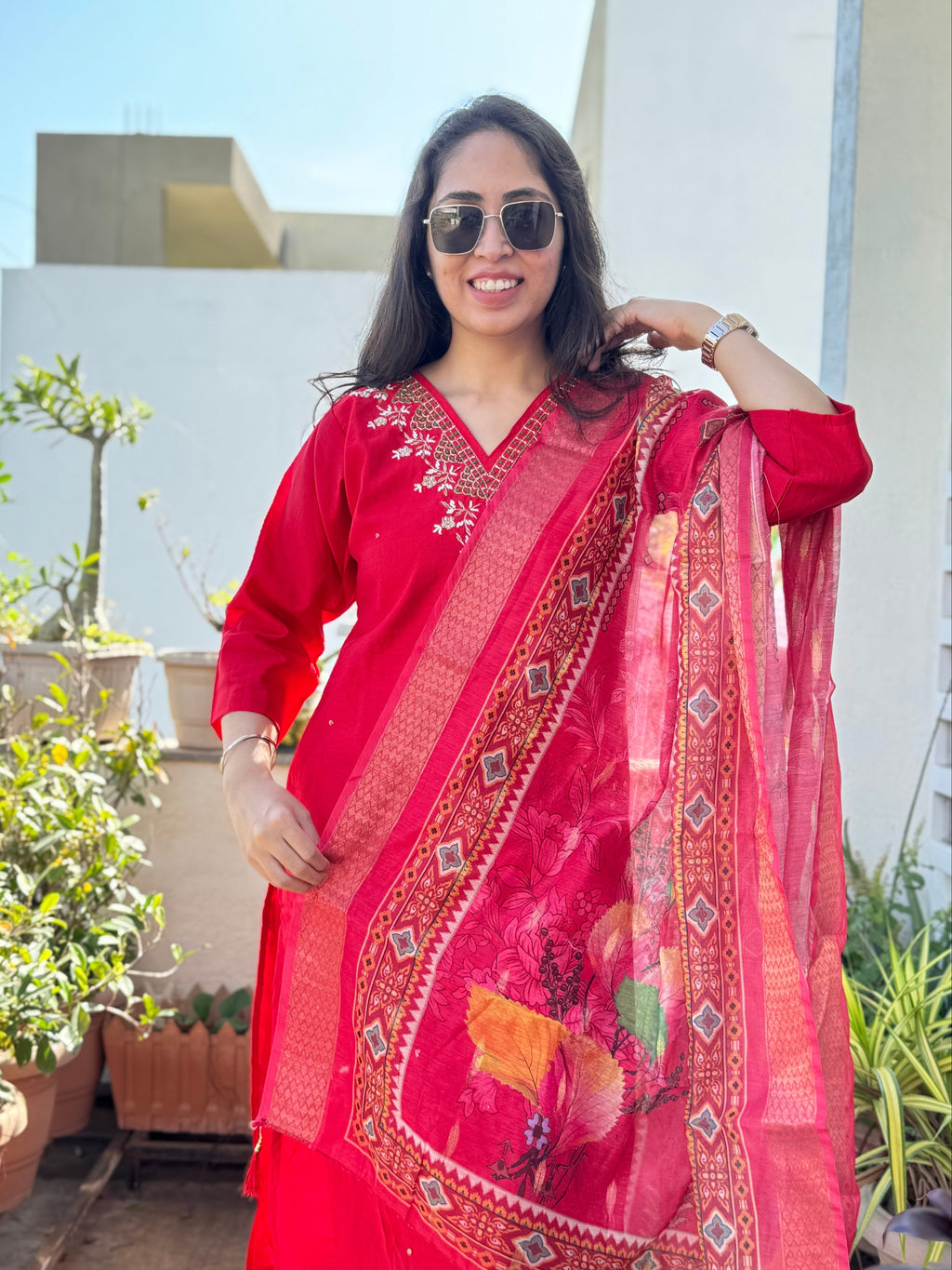 Kanira – Red Handwork 3-piece Suit