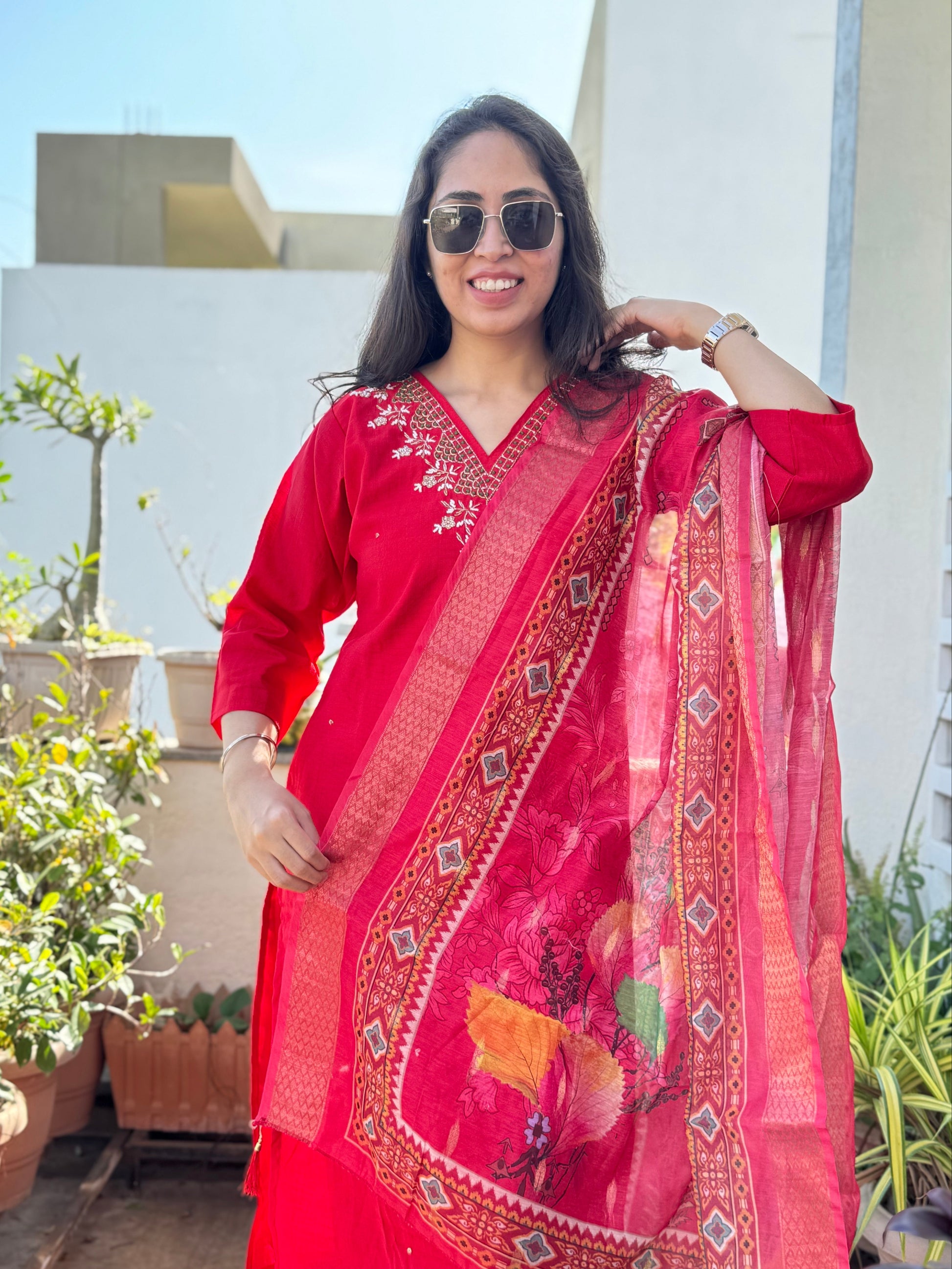 Kanira – Red Handwork 3-piece Suit
