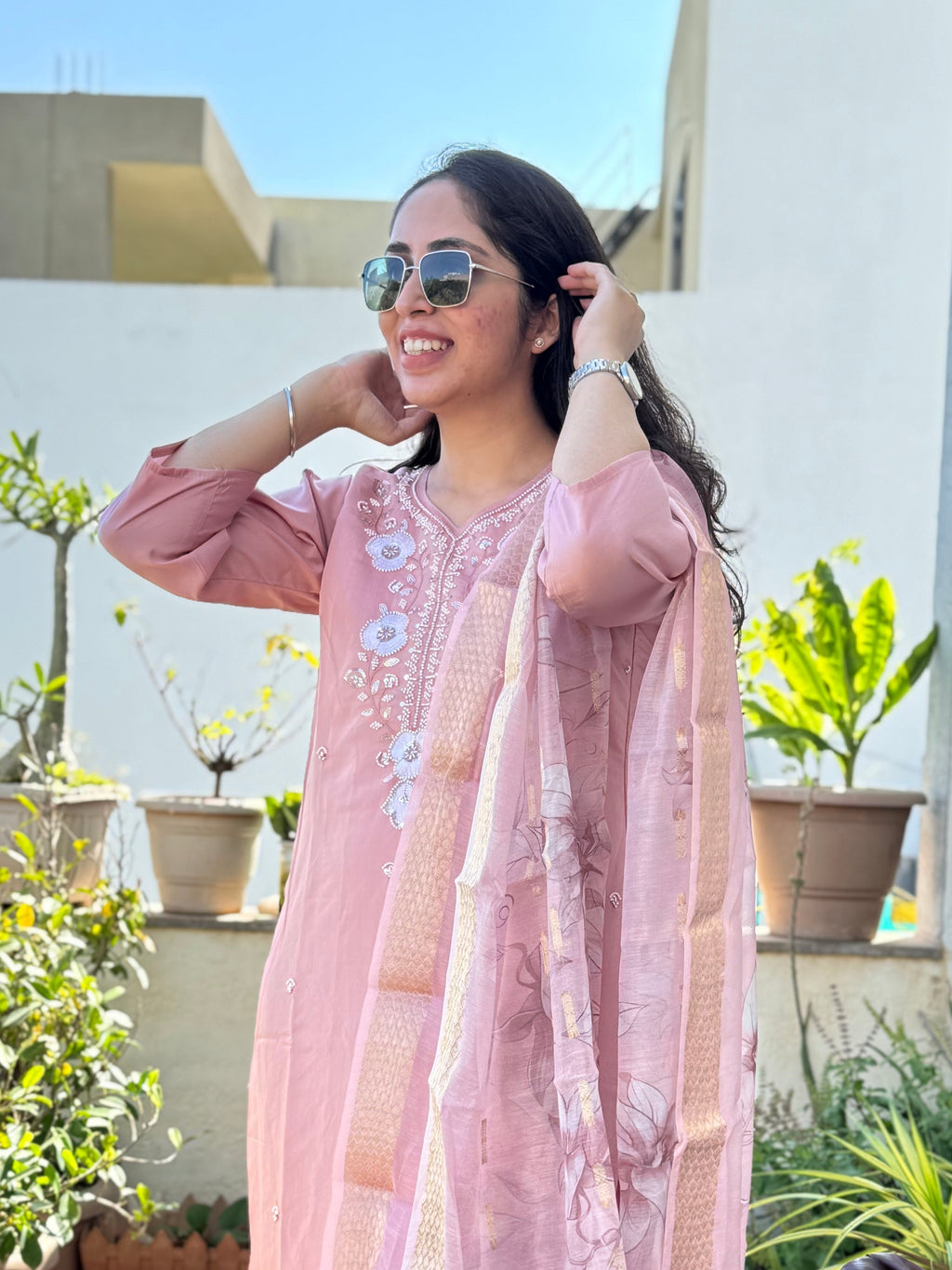 Amaira – Baby Pink Handwork 3-piece Suit