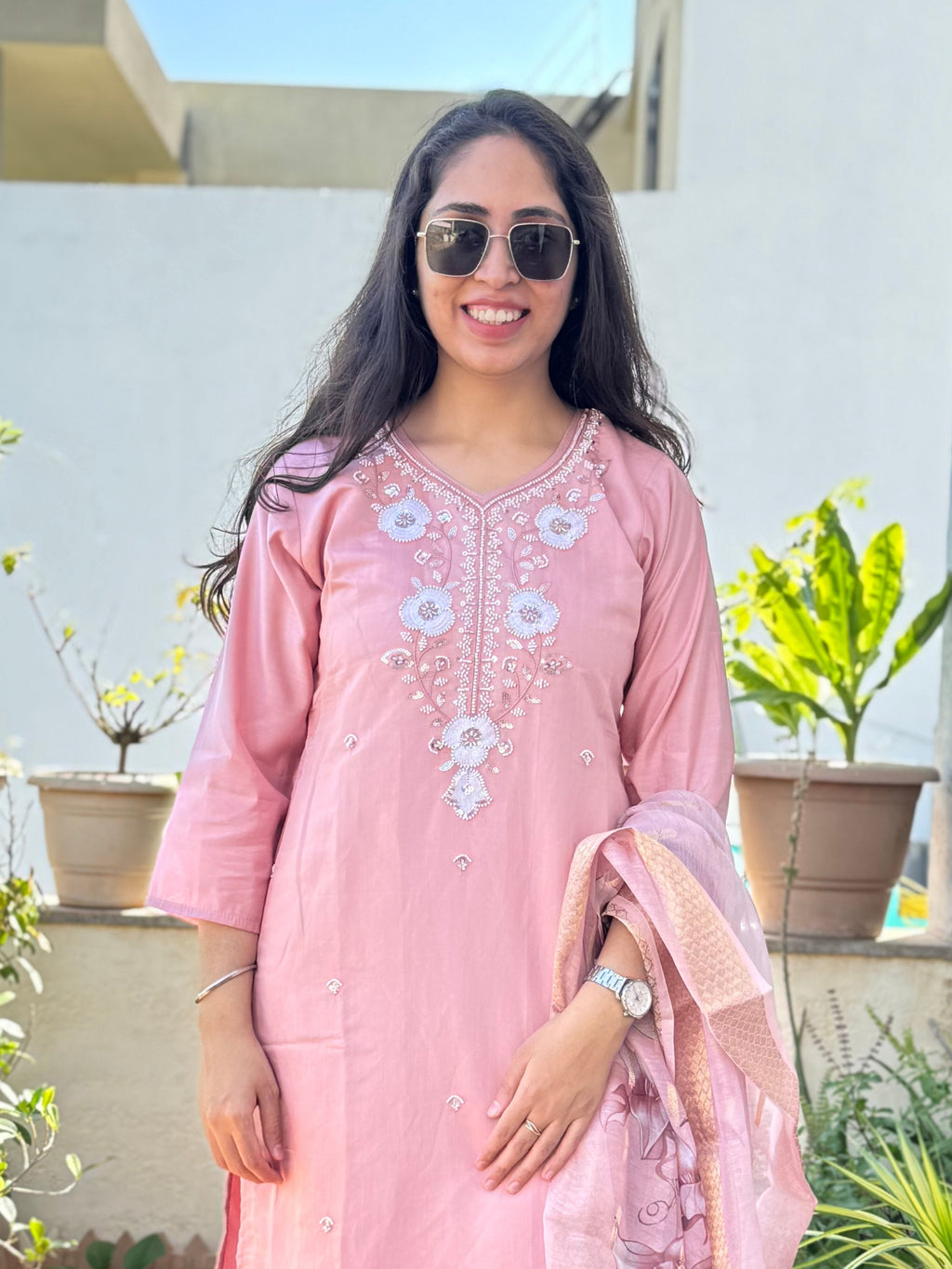 Amaira – Baby Pink Handwork 3-piece Suit