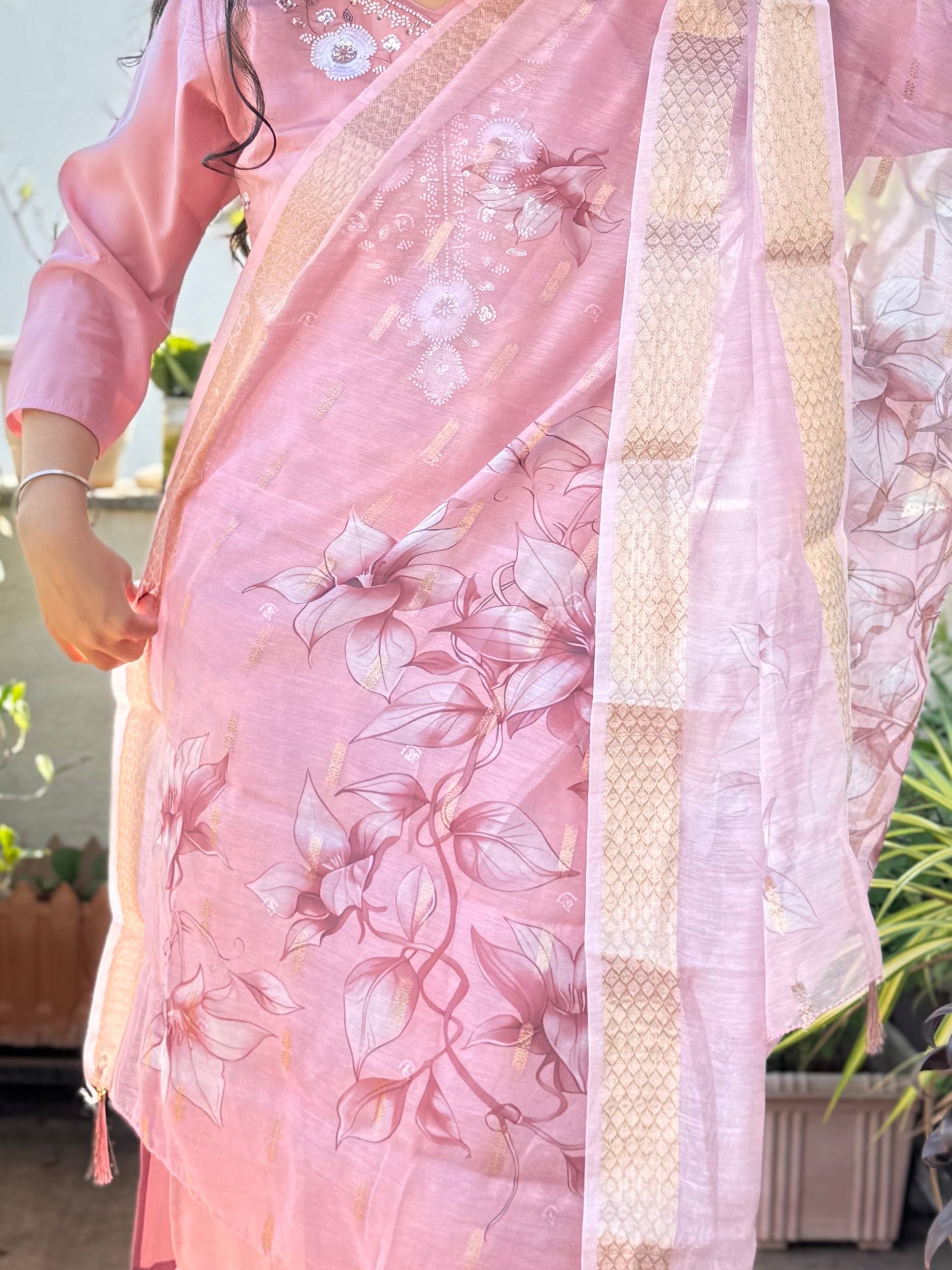 Amaira – Baby Pink Handwork 3-piece Suit