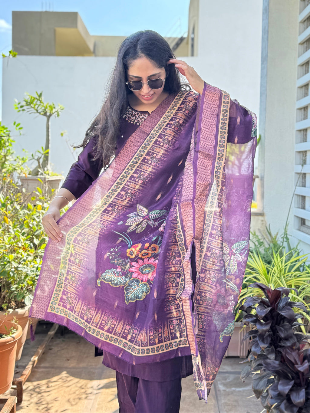 Ishira – Purple Handwork 3-piece Suit