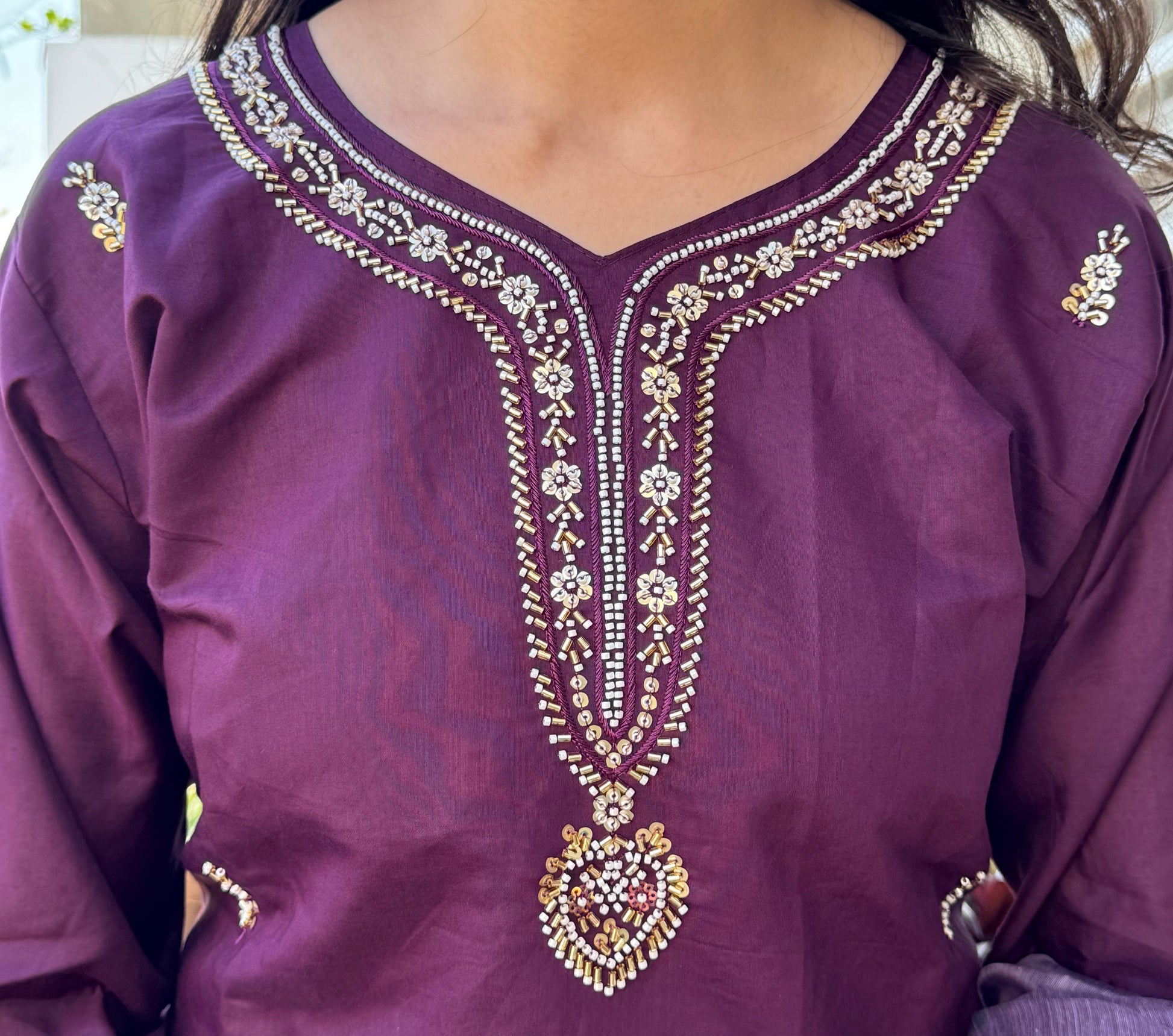 Yamika – Purple Handwork 3-piece Suit