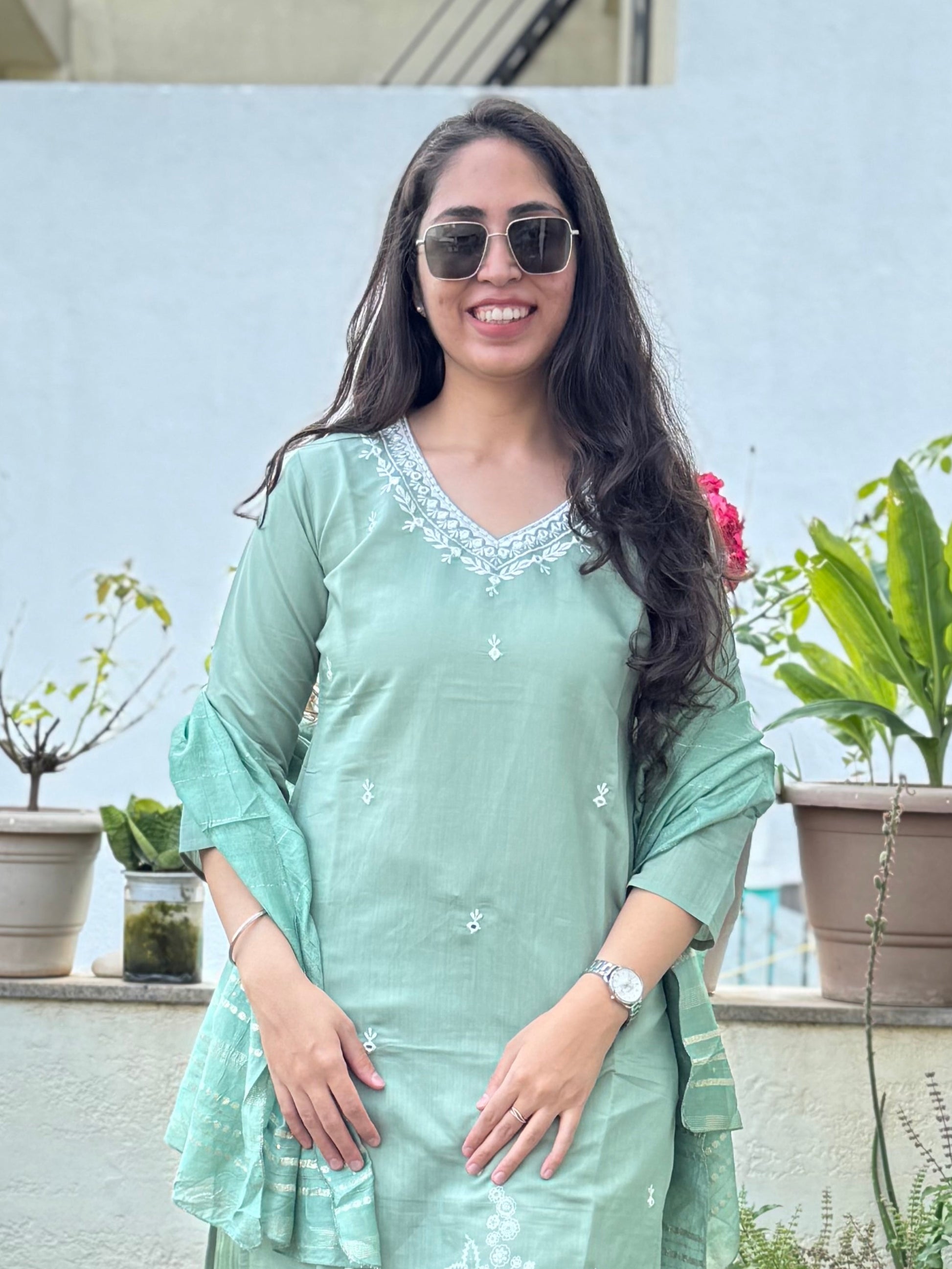 Sarika – Pastel Green 3pcs Suit