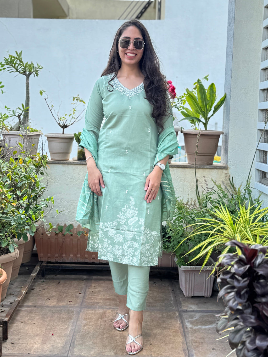 Sarika – Pastel Green 3pcs Suit
