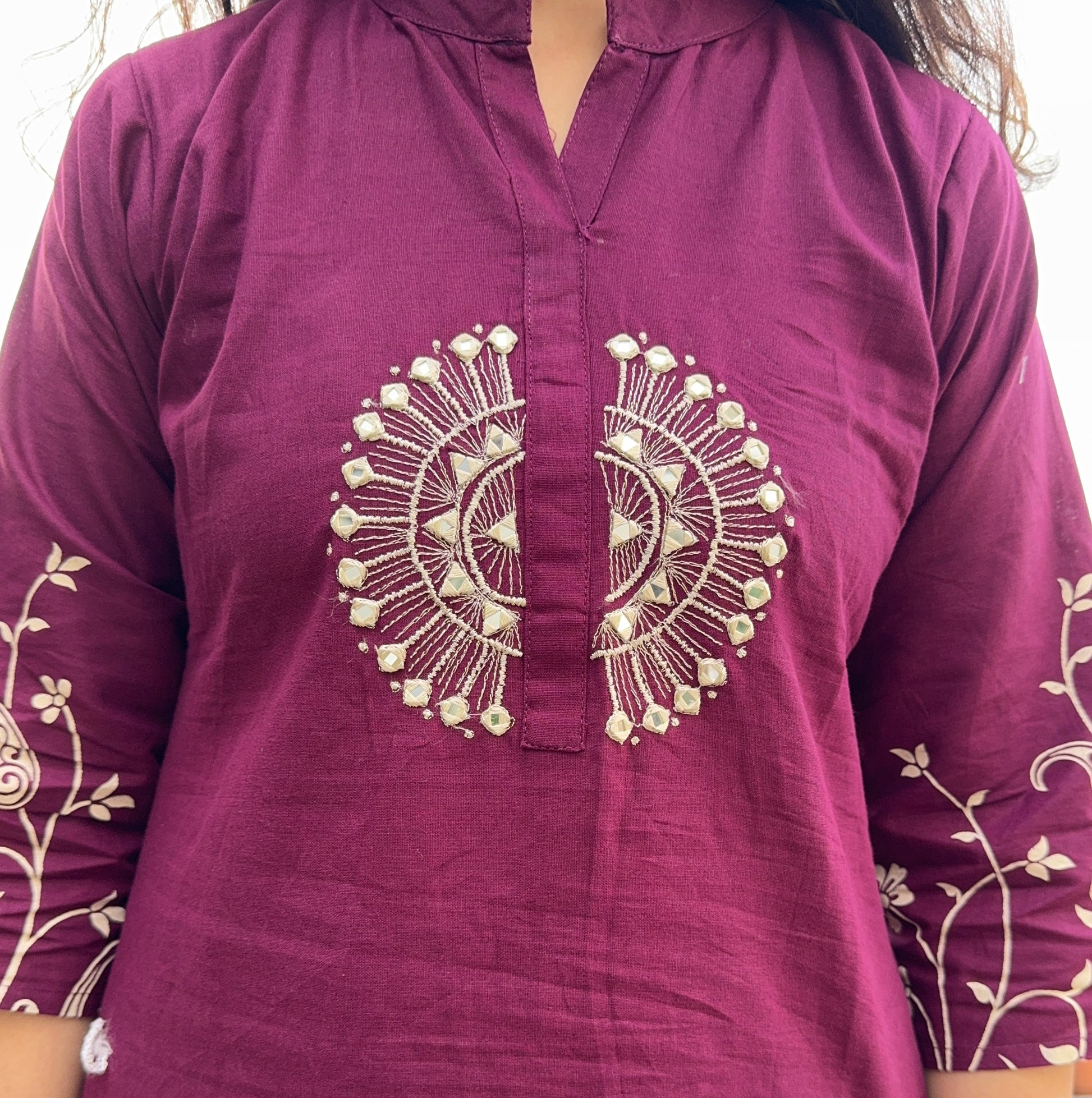 Ruhani — Maroon Handwork Co-ord Set
