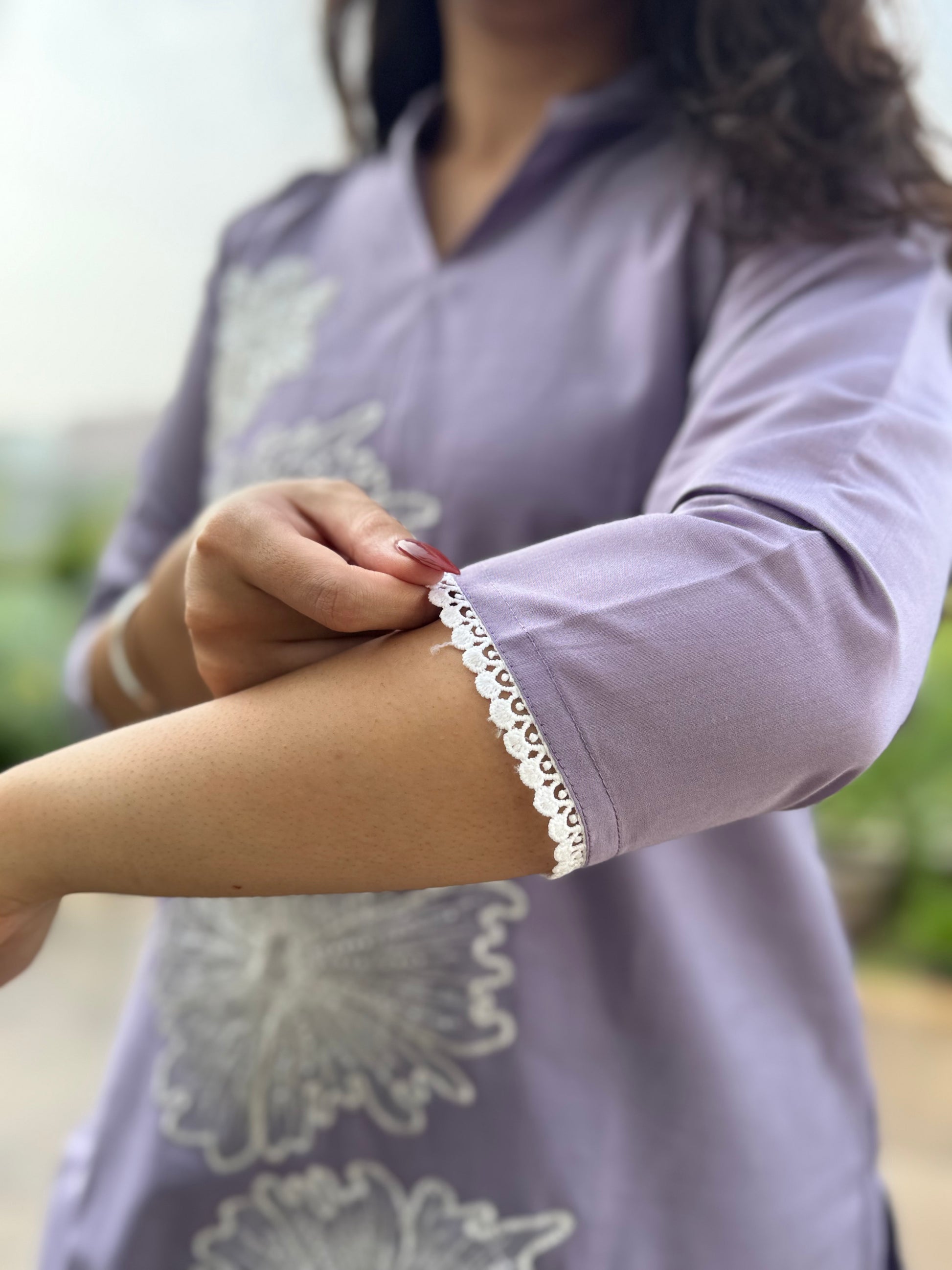 Aranya — Lavender Embellished Co-ord Set